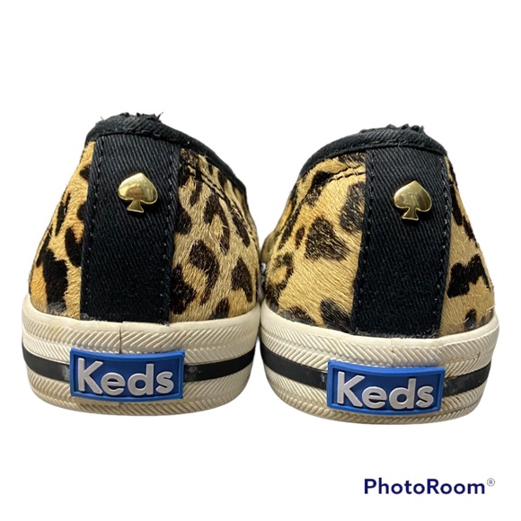 Keds + Kate Spade | size 5 New York Double Decker Leopard Printed Calf Hair Pony - Picture 2 of 5